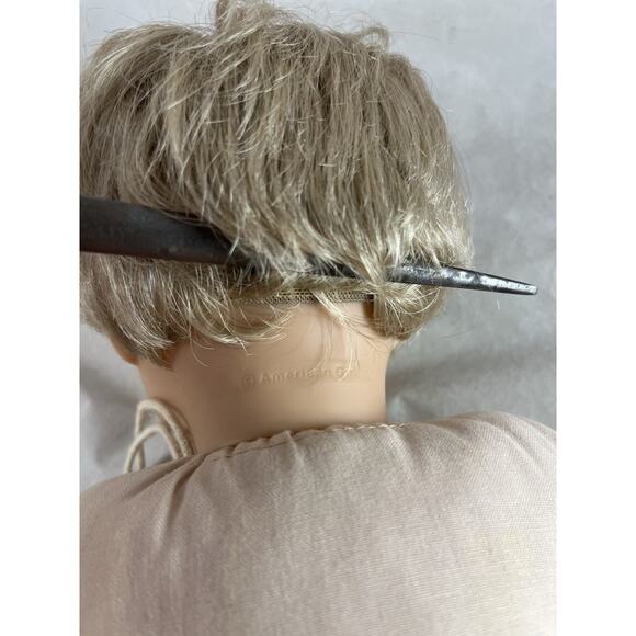 American Girl 15" Bitty Baby Twin Boy Doll Blonde Blue Eyes Tagged Track Outfit - Picture 12 of 14